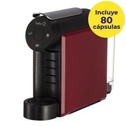 Cafetera de Cápsulas Delta Mini Qool/ Roja + 80 cápsulas QALIDUS