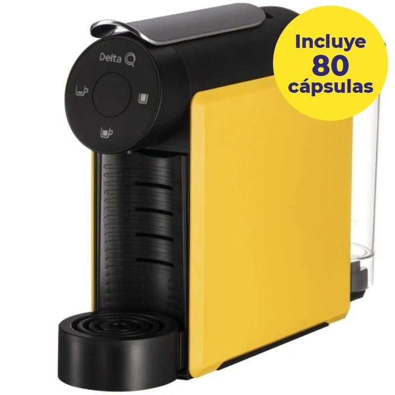 Cafetera de Cápsulas Delta Mini Qool/ Amarilla + 80 cápsulas QALIDUS Cafetera de Cápsulas Delta Mini Qool/ Amarilla + 80 cápsulas QALIDUS