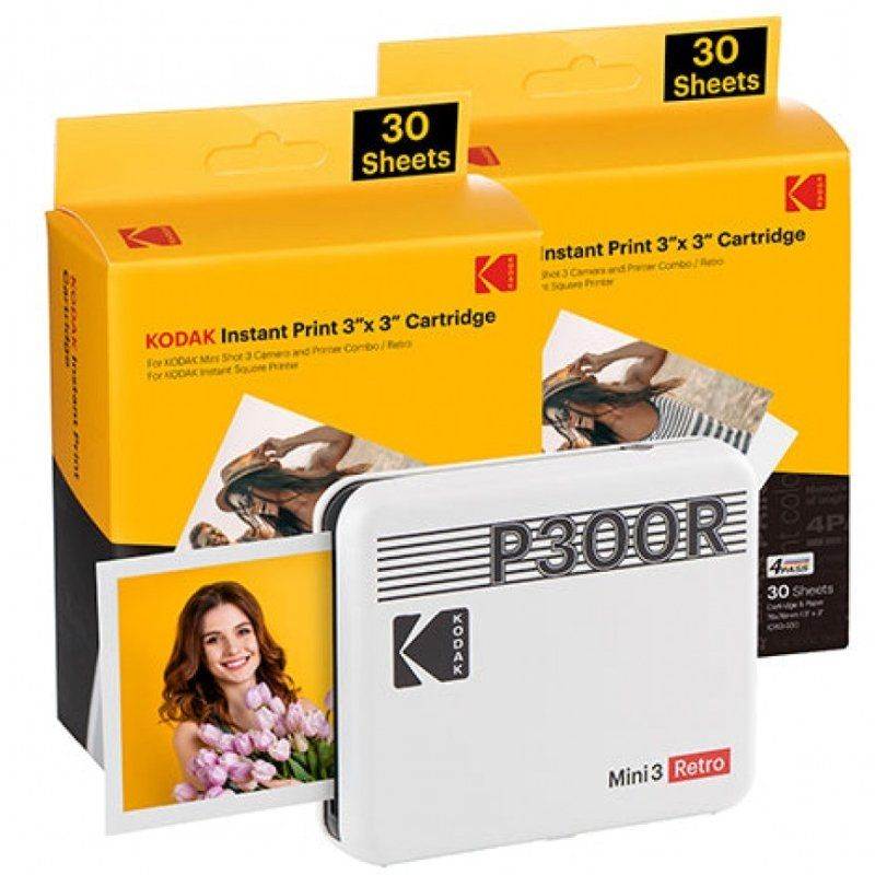 Impresora Portátil Fotográfica Kodak Mini 3 Retro/ Tamaño Foto 76.2x76.2mm/ Incluye 2x Papel Fotográfico/ Blanca Impresora Portátil Fotográfica Kodak Mini 3 Retro/ Tamaño Foto 76.2x76.2mm/ Incluye 2x Papel Fotográfico/ Blanca