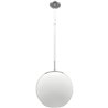 Colgante GLOBAL 1xE27 Al.Reg.xD.30cm Niquel/Blanco