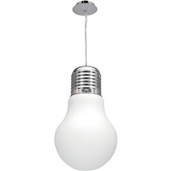 Colgante LUZ 1xE27 Al.Reg.xD.29cm Blanco/Cromo