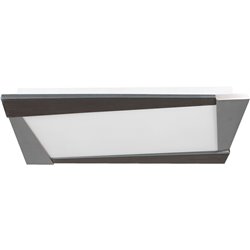 Plafón CORINDON cuadrado 2xG11 PL L.64xAn.39xAl.5cm cristal Wengue/Niquel