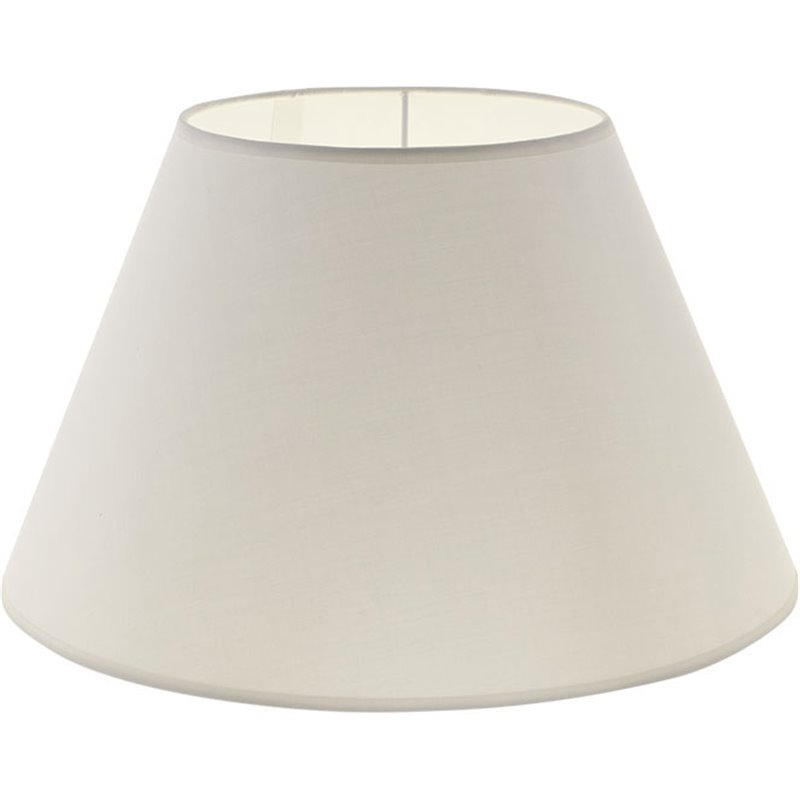 Pantalla CIPRIOTA redondo cónico tela PVC802 con encaje E27 Al.21xD.35cm Natural (Crudo)