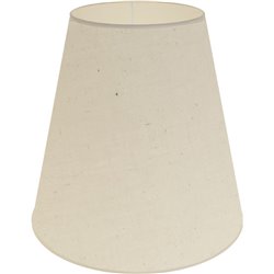 Pantalla CIPRIOTA redondo cónico tela PVC8886 con encaje E27 Al.35xD.34,5cm Natural (Crudo)