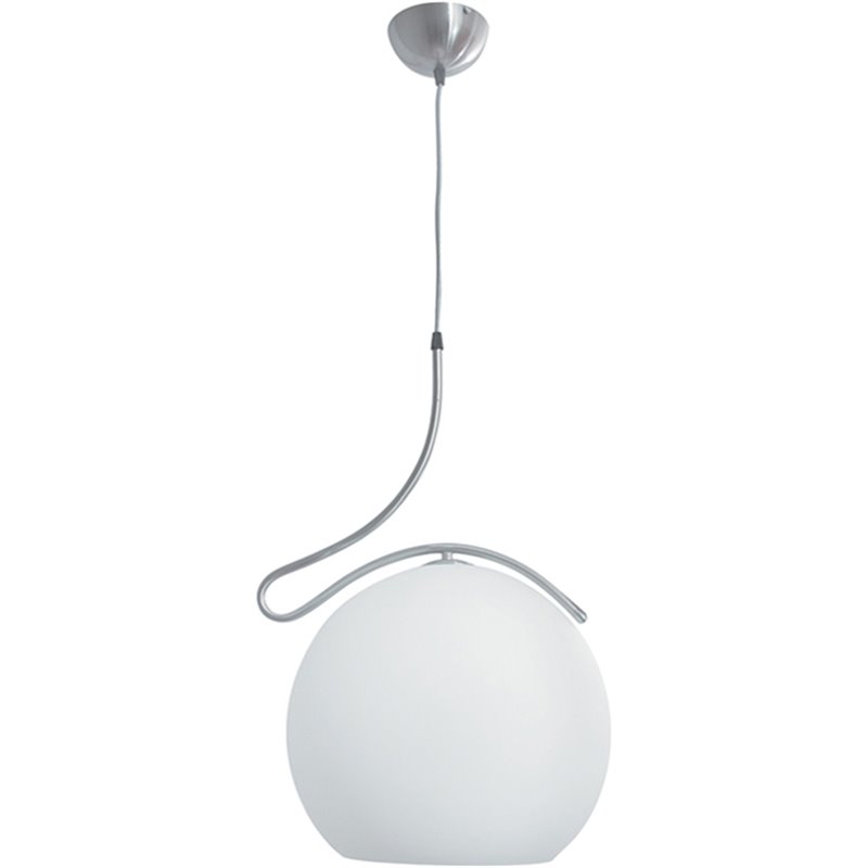 Colgante GLOBAL grande 1xE27 Al.Reg.xD.35cm Niquel/Blanco