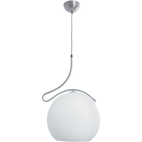 Colgante GLOBAL grande 1xE27 Al.Reg.xD.35cm Niquel/Blanco