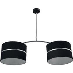 Lámpara de Techo OLGA 2xE27 L.85xAn.30xAl.Reg.cm Negro/Cromo