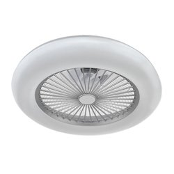 Ventilador AC TORNADO plata, 5 aspas, 48W LED 3000-6000K, Al.19xD.55cm