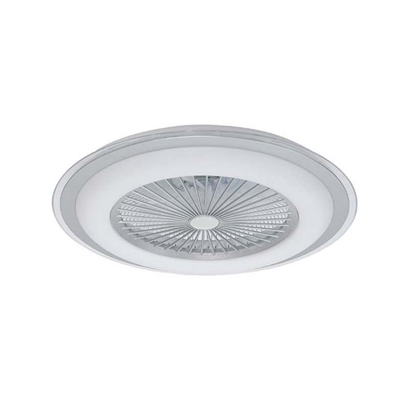 Ventilador AC BISE plata, 5 aspas, 50W LED 3000-6500K, Al.18,5xD.61cm