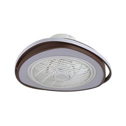 Ventilador AC GENEVA marrón, 5 aspas, 70W LED 3000-6500K, Al.23xD.53,5cm