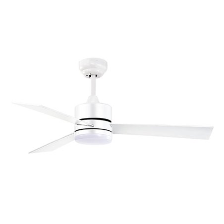 Ventilador DC KILIM blanco, 3 aspas reversibles, 18W LED 3000|4000|6500K, Al.40xD.107cm