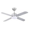 Ventilador DC KENIA plata, 4 aspas reversibles, 18W LED 3000|4000|6500K, Al.40xD.107cm