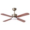 Ventilador DC KENIA cuero, 4 aspas reversibles, 18W LED 3000|4000|6500K, Al.40xD.107cm