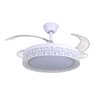 Ventilador DC NIDO blanco, 4 aspas retráctiles, 72W LED 3000|4000|6000K, Al.35xD.108/50cm