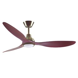 Ventilador DC DELFOS cuero/cerezo, 3 aspas, 20W LED 4000K, Al.40xD.132cm