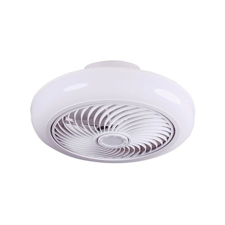 Ventilador DC MYKONOS blanco, 5 aspas, 72W LED 3000-6000K, Al.19xD.46cm