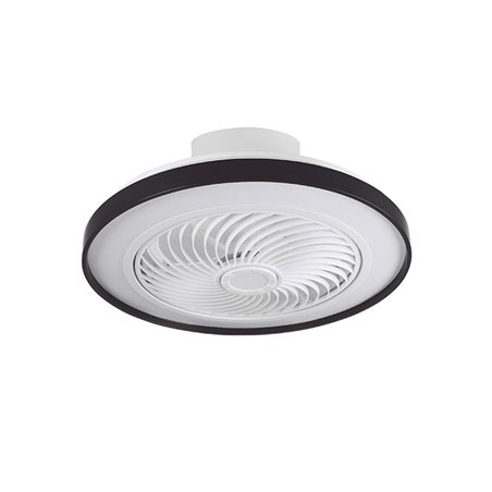 Ventilador DC CATHAY negro, 5 aspas, 72W LED 3000-6000K, Al.19xD.50cm