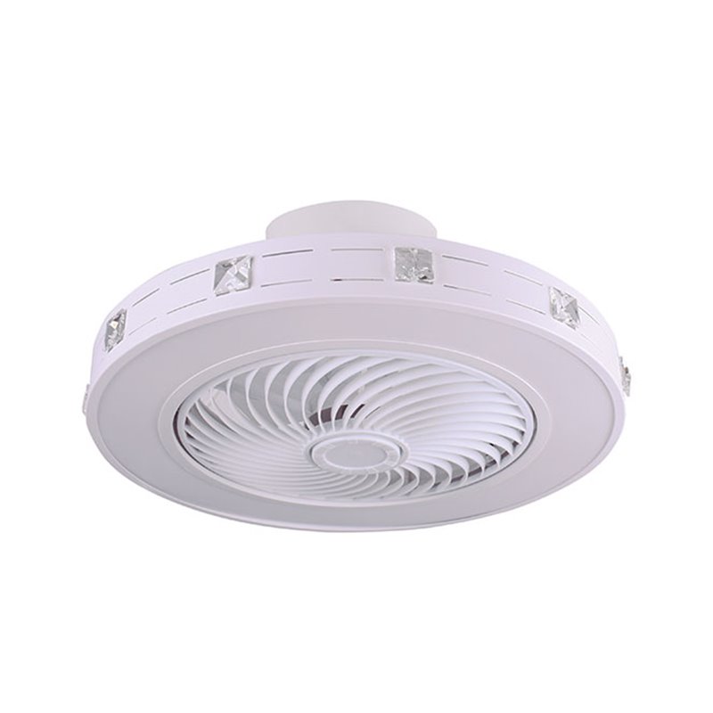 Ventilador DC KAIROS blanco, 5 aspas, 72W LED 3000-6000K, Al.19xD.50cm