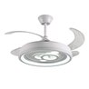 Ventilador DC DAFNE blanco, 4 aspas retráctiles, 72W LED 3000|4000|6000K, Al.35xD.108/50cm