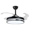 Ventilador DC ROBIN negro, 4 aspas retráctiles, 72W LED 3000|3500|6500K, Al.35xD.107/50cm