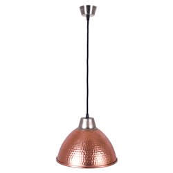 Colgante COPPER 1xE27 Al.Reg.xD.26,5cm en cobre con acabado martillado brillante