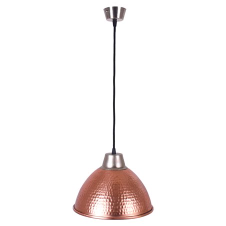 Colgante COPPER 1xE27 Al.Reg.xD.26,5cm en cobre con acabado martillado brillante