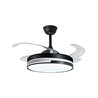 Ventilador DC ROBIN MINI negro, 4 aspas retráctiles, 48W LED 3000|4000|6000K, Al.35xD.91/40cm