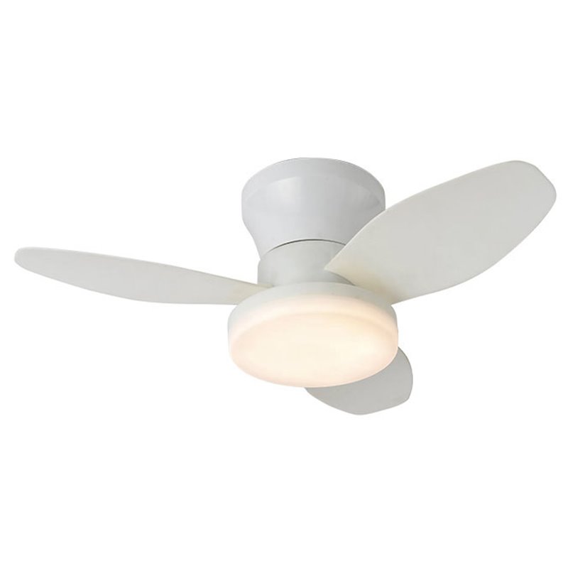 Ventilador DC TAUROS blanco/blanco, 3 aspas, 48W LED 3000|4000|6000K, Al.18xD.70cm