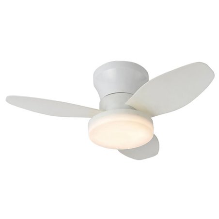 Ventilador DC TAUROS blanco/blanco, 3 aspas, 48W LED 3000|4000|6000K, Al.18xD.70cm