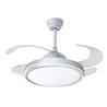 Ventilador DC TORONTO blanca, 4 aspas retráctiles, 72W LED 3000|4000|6000K, APP, Al.35xD.108/50cm