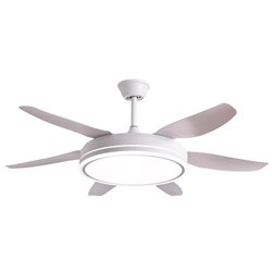 Ventilador DC ORION blanco, 6 aspas, 72W LED 3000|4000|6000K, Al.35xD.132/50cm