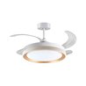 Ventilador DC KIGALI MINI blanco/oro, 4 aspas retráctiles, 48W LED 3000|4000|6000K, Al.35xD.91/40cm