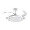 Ventilador DC KIGALI MINI blanco/blanco, 4aspas retráctiles, 48W LED 3000|4000|6000K Al.35xD.91/40cm