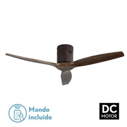 Ventilador Dc Aguilon Marron 3 Aspas Roble 5 Velocidades Sin Luz Remoto Y Temporiz.132d