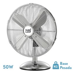 Ventilador Sobremesa Pali Cromo 50w 3 Vel 43 D Oscilante