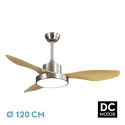 Ventilador DC Hayate  48w 4080lm Niq/haya 3 Asp 39/54x120x120cm 3000-4000-6000k C/remoto, Memoria Y Temporizador