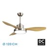 Ventilador DC Hayate  48w 4080lm Niq/haya 3 Asp 39/54x120x120cm 3000-4000-6000k C/remoto, Memoria Y Temporizador