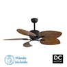 Ventilador Dc 26w Colla Negro 5 Aspas Marron 132cm 6 Velocidades 2950lm Remoto Temporizador Memoria 24