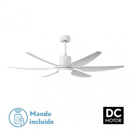 Ventilador Dc Otto 24w 2950lm Blanco 6 Aspas Blancas Reg.x167d 3000-4000-6000k 2tijas C/remoto, Memoria Y Temporizador