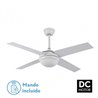 Ventilador Dc Ciro 2xe27 Blanco 4 Asp. Blanco/haya 35/45x116,8d Remoto Y Temporizador