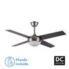 Ventilador Dc Ciro 2xe27 Niquel 4 Asp.rev. Haya/wengue  35/45x116,8d Remoto Y Temporizador