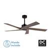 Ventilador Dc Nadir Negro/nogal Sin Luz 5 Aspas 142,2d C/control Remoto Y Temporizador