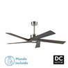 Ventilador Dc Nadir Niquel/rustico Sin Luz 5 Aspas 142,2d C/control Remoto Y Temporizador