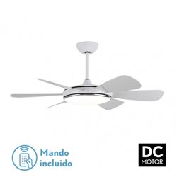 Ventilador Dc Blanco Oriel 72w 3000-4000-6000k 107d 6 Aspas, Remoto+temporizador+memoria