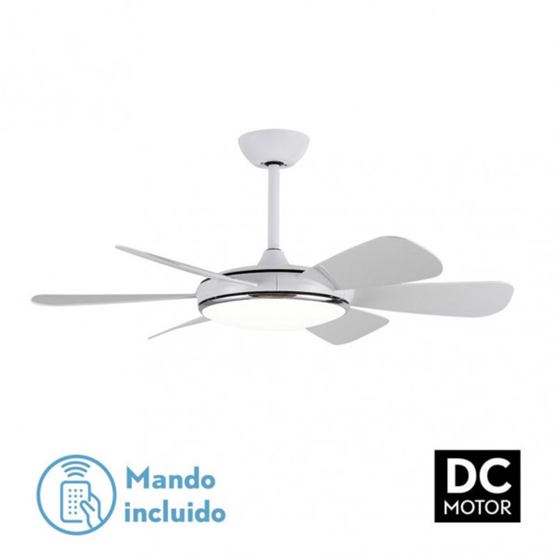 Ventilador Dc Blanco Oriel 72w 3000-4000-6000k 107d 6 Aspas, Remoto+temporizador+memoria