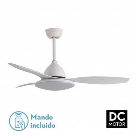 Ventilador Dc Blanco Yael 72w 3000-4000-6000k 122d 7200lm 3 Aspas, Remoto+temporizador+memoria