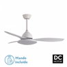 Ventilador Dc Blanco Yael 72w 3000-4000-6000k 122d 7200lm 3 Aspas, Remoto+temporizador+memoria