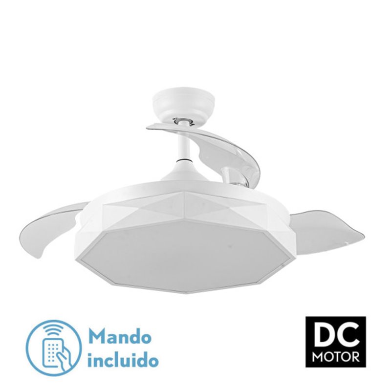 Ventilador  DC Nashi 72w Blanco 3 Asp.desp. 107d 3000-4000-6000k Remoto+memoria+temporizador