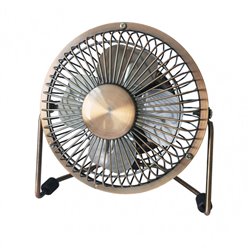 Miniventilador Sobrem.metal Bulerias 2,5w 5v Bronce 14,8X14,2X7,6 Cm Orientable Alimentacion Mediante Puerto Usb