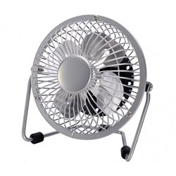 Miniventilador Sobrem.metal Bulerias 2,5w 5v Cromo  14,8X14,2X7,6 Cm Orientable Alimentacion Mediante Puerto Usb